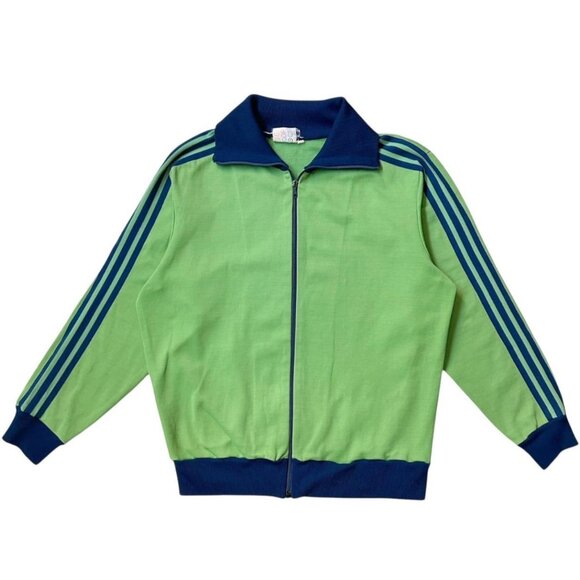 70s vintage Adidas Track Jacket Sweatshirt Zip Up Stripes sportswear retro. - Picture 1 of 8